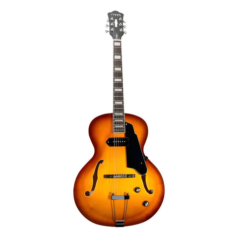 Guitarra Eléctrica 6 Cuerdas Mars Archtop P90 Sunburs Diestro Naranja Oscuro Palo De Rosa