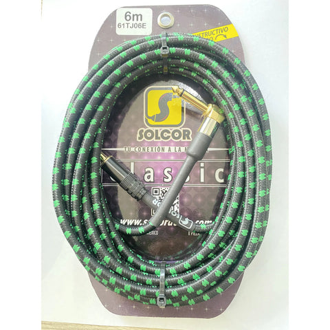 Solcor 61tj06e Cable De Instrumento Tejido 6 Metros Plug L