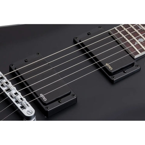 Guitarra Schecter Damien Platinum-6 Negro Satinado Diestro Negro Palo De Rosa