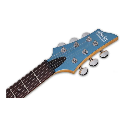 Guitarra Eléctrica Schecter De Tilo Satin Metallic Light Blue Satinado Con Diapasón De Palo De Rosa Diestro