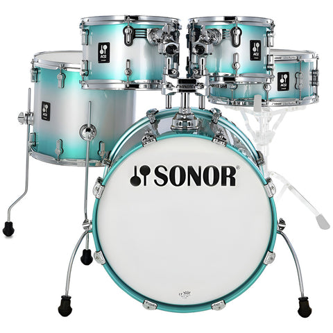 Batería De 5 Pzas Aqua Silver Burst, Sonor Aq2 Studio Set Azul Claro
