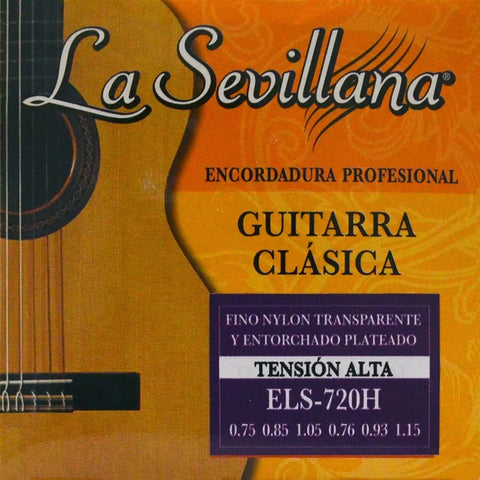 Cuerdas Guitarra Clásica La Sevillana Els-720h Nylon Cobre Tensión Alta