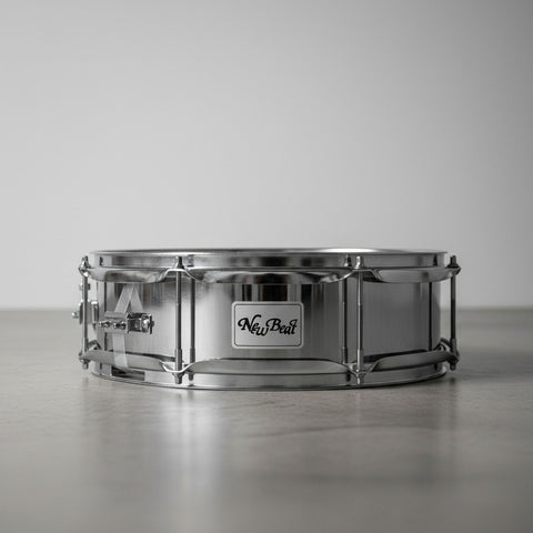 New Beat Nbs1404 Tarola Acero 14 X 4 Pulgadas Para Batería Casco Plateado