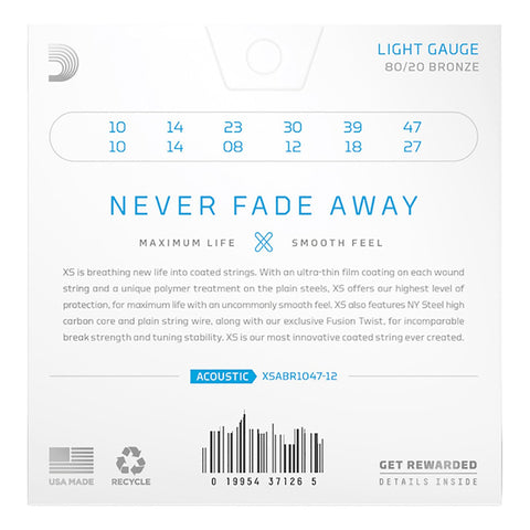 Juego Cuerdas P/guitarra Acústica 10-47 Daddario Xsabr4712