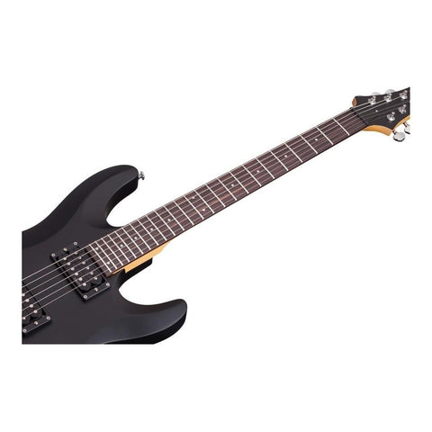 Guitarra Eléctrica Schecter De Tilo Satin Black Satin Con Diapasón De Palo De Rosa