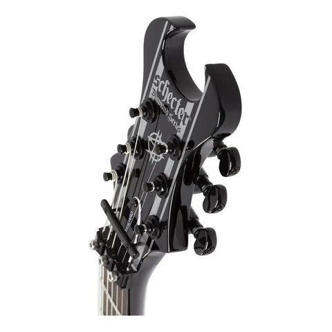 Guitarra Eléctrica Schecter Synyster Caoba Ebano Floyd Rose Humbucker Diestro Gloss Black With Silver Pin Stripes