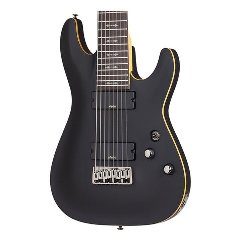 Guitarra Eléctrica Schecter Demon-8 Negro 8 Cuerdas Archtop Tilo