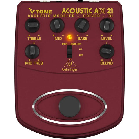 Behringer Pedal Adi-21 Para Guitarra Clasica Color Rojo