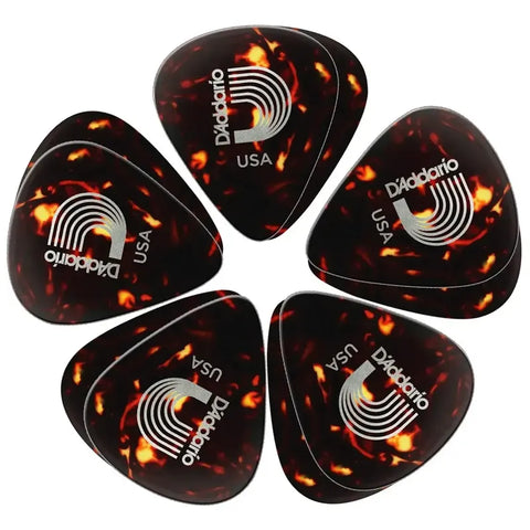 Paquete Con 10 Púas Calibre Grueso 1mm Planet Waves 1csh6-10 Negro Y Rojo Pesado 1 Mm Shell Púas Para Instrumentos De Cuerdas