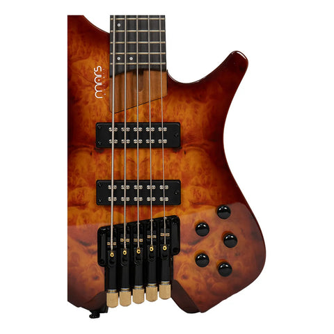 Bajo Mars Eléctric Color Brown Burst Mod. Headless 5 Cuerdas Diestro Brown Burst