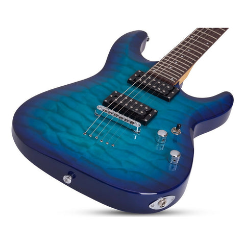 Guitarra Eléctrica Azul Oceano Schecter C6 Plus Obb Diestro Ocean Blue Burst Palo De Rosa