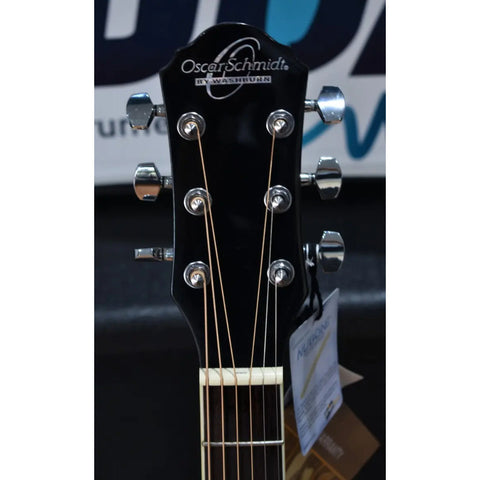 Guitarra Acústica Dreadnought Color Negro, Oscar Schmidt Og2 Black Derecha