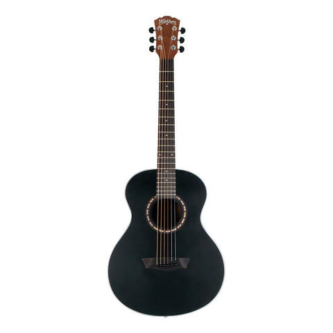 Guitarra Acústica Washburn Agm5bmk Travel Mini Tapa Abeto Color Negro