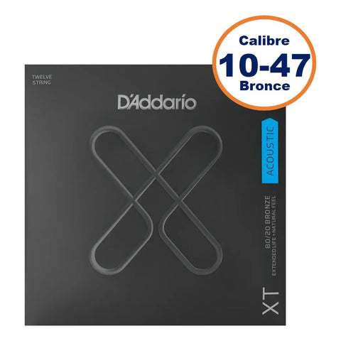 D'addario Xtabr1047-12 Cuerdas Para Guitarra Docerola 10-47
