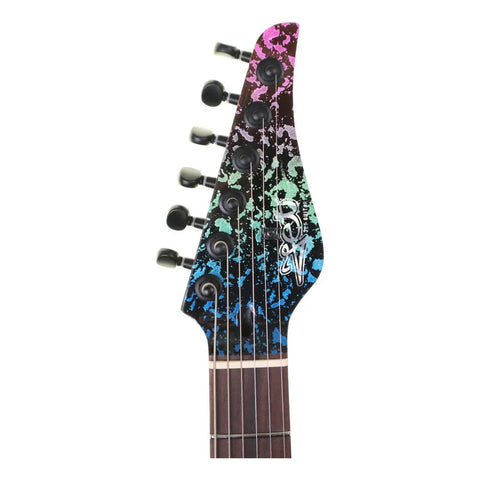 Guitarra Eléctrica Jet Guitars Js-50 Elite Art Blue Color Azul Material Del Diapasón Palisadro Orientación De La Mano Diestro