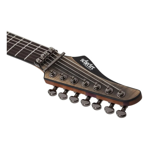 Guitarra Schecter Banshee Mach-7 Fr-s Fallout Burst Diestro Gris Oscuro Ébano