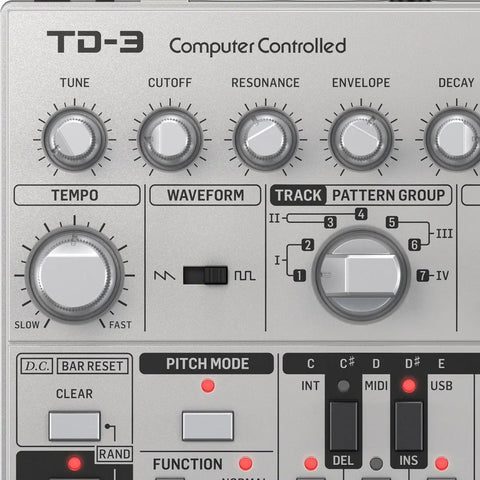 Sintetizador Bass Line Análogo Plata Behringer Td-3-sr