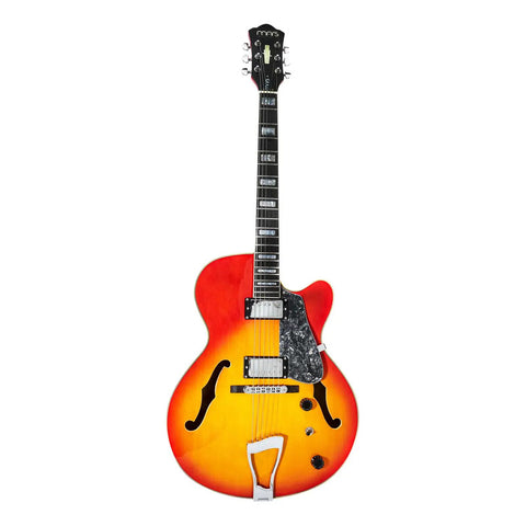 Guitarra Eléctrica Mars Cherry Sunburst Archtop Color Naranja Material Del Diapasón Maple Orientación De La Mano Diestro