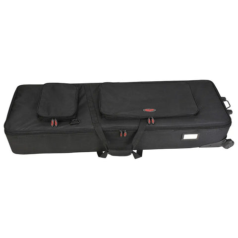 Estuche Semirrígido Skb 76 Teclas Con Ruedas Y Bolsillos Negro