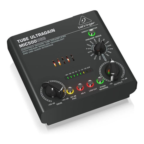 Preamplificador Audiófilo De Bulbos Behringer Mic500usb