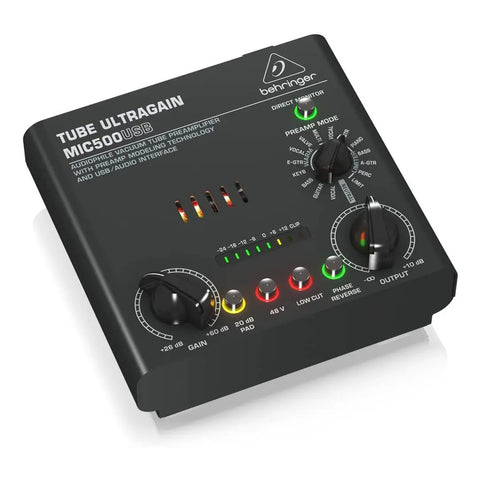 Preamplificador Audiófilo De Bulbos Behringer Mic500usb