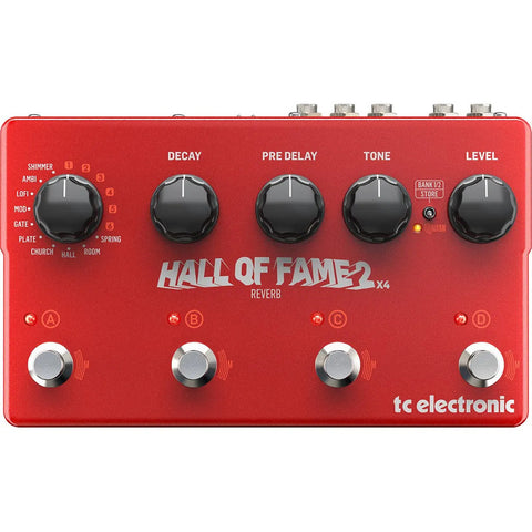 Pedal Para Guitarra Reverb Tc Electronic Hall Of Fame 2 X4 Rojo