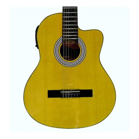 Guitarra Electro Acústica Caja Clásica La Sevillana O4-ceq Natural Derecha Madera