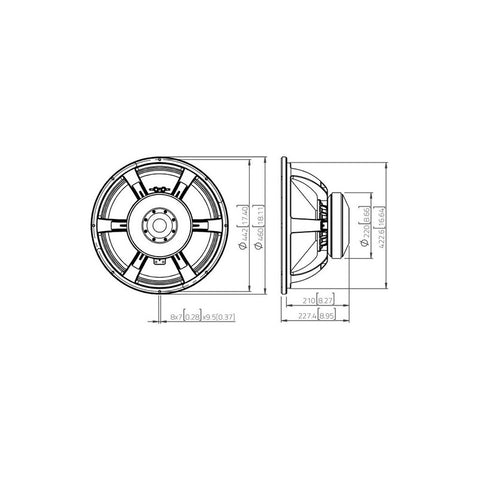 Bocina 18 Pulgadas P/subwoofer 3000w 8 Omhs Lavoce Saf184.03 Color Negro