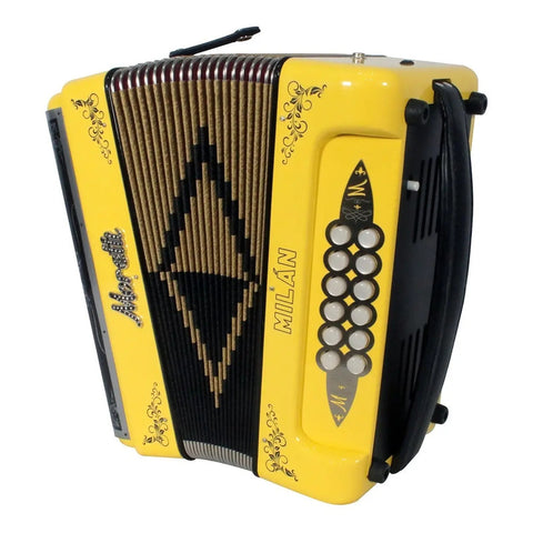 Acordeón Amarillo De Botones Tono De Fa Moretti Milan 3s Fbe
