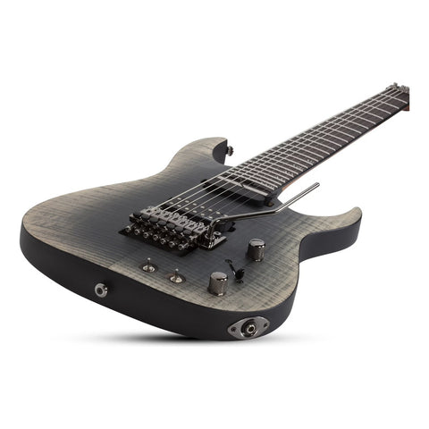 Guitarra Schecter Banshee Mach-7 Fr-s Fallout Burst Diestro Gris Oscuro Ébano