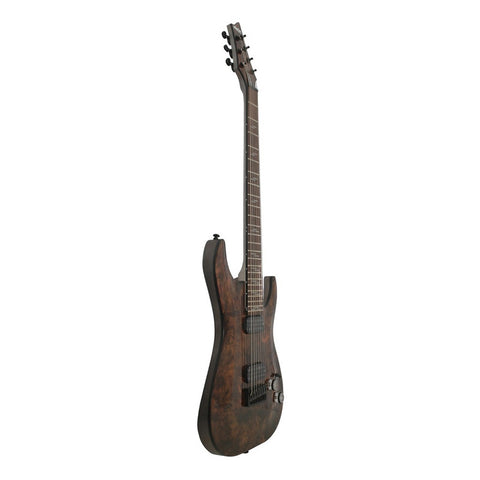 Guitarra Eléctrica 7 Cuerdas Schecter Omen Elite-7 Charcoal Diestro Palo De Rosa
