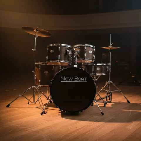 Batería New Beat 5 Pzas Fusion Bombo 20  Nb-ds405 Black Gold Bordó