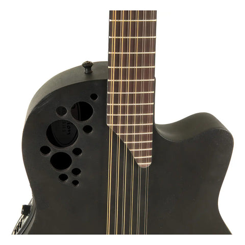 Guitarra Electroacústica Ovation 12 Cuerdas Pro Elite 2058tx-5-g Diestro Negro Pau Ferro