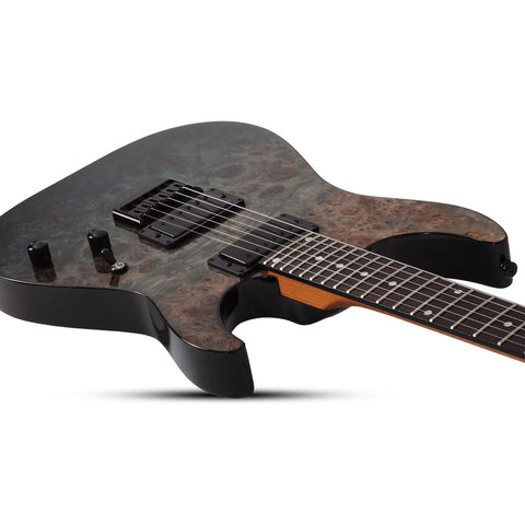 Guitarra Schecter C-1 Standard Black Fade Burst Burl Diestro Gris Oscuro Rousted Maple