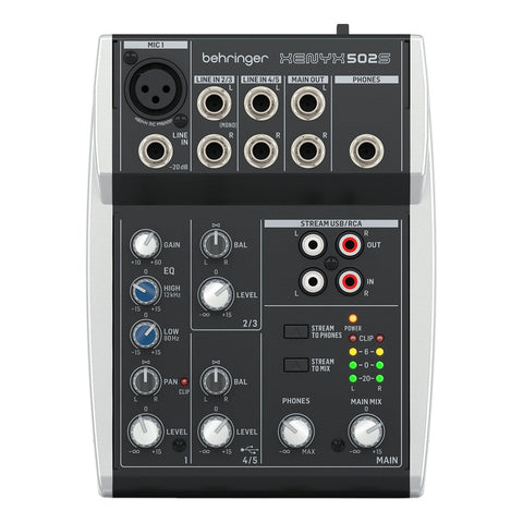 Mezclador Análogico Premium 5 Entradas Behringer Xenyx 502s