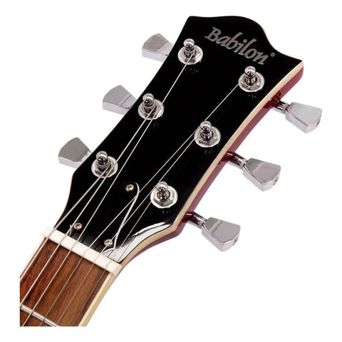 Guitarra Eléctrica Con Case Serie Unique Cosmos-wr Babilon Roja Color Vino
