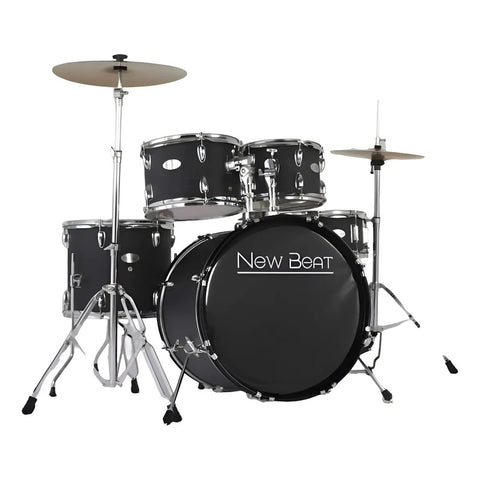 Batería Acústica Completa New Beat Nb-ds400 Negro Mate 22 X16