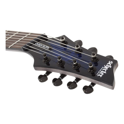 Guitarra 7 Cuerdas Schecter Omen Elite-7 Multiscale Blue Bur Diestro Azul Acero Palo De Rosa