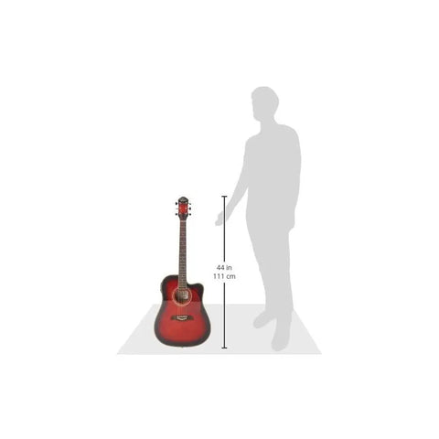 Guitarra Electroacustica Cereza Oscar Schmidt Og2cef Bcr Rojo Derecha