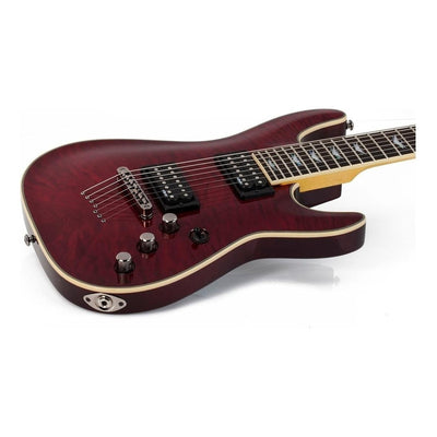 Guitarra Eléctrica Schecter Omen Extreme-7 De Caoba Black Cherry Con Diapasón De Palo De Rosa