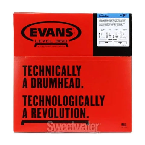 Evans Tt14hbg Parche 14 Tom Hidraulico Golpe Negro Glass