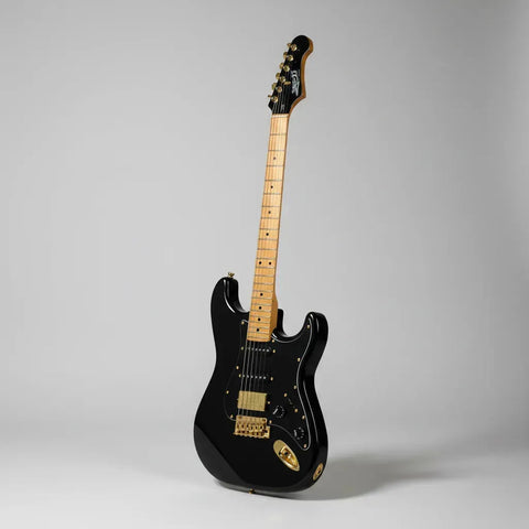 Guitarra Electrica Jet Guitars Js400 Black Maquinaria Dorada Diestro Negro