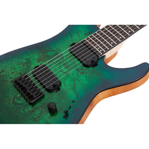 Guitarra Eléctrica 7 Cuerdas Aqua Burst Schecter C-7 Pro Aqb Diestro Aqua Burst Wengué