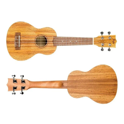 Ukelele Soprano Flight De Zebrawood Con Funda Y 12 Trastes Marrón