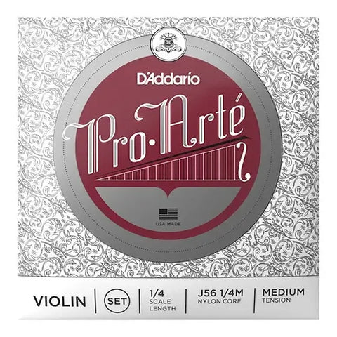 Juego De Cuerdas Para Violín 1/4 Tensión M D'addario J56 1/4m