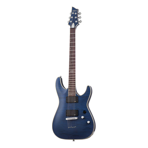 Guitarra Schecter C-1 Platinum See Thru Midnight Blue Diestro Azul Acero Ébano