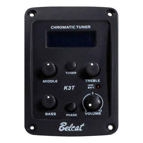 Belcat K3t Pastilla Para Guitarra Acústica C/ Afinador Color Negro