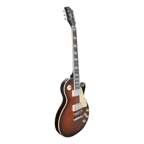 Guitarra Eléctrica Mars Lp Standard Brown Diestro Sombreado Palo De Rosa