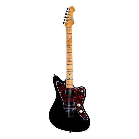 Guitarra Eléctrica Black De 6 Cuerdas Jet Guitars Jj-350 Diestro Negro Maple
