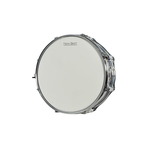 New Beat Nb-sk1455 Tarola Acero 14 X 5.5 Pulgadas Con Atril Color Del Casco Plateado